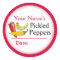 Personalized Canning Labels Round Sticker Peppers
