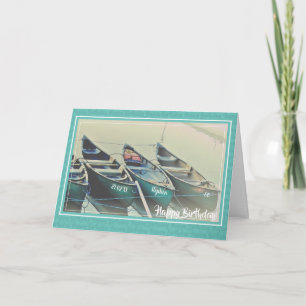 Personalized canoe birthday card any age