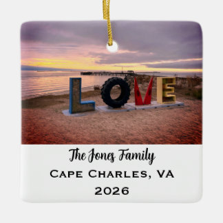 Personalized Cape Charles, Virginia Xmas Ceramic Ornament