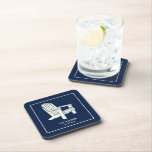 Personalized Cape Cod Adirondack Chair Beverage Coaster<br><div class="desc">Personalized Preppy Cape Cod Adirondack Chair set of 6 beverage coasters,  add your name,  your Cape Cod or island town! Perfect summer beverage coaster!!</div>