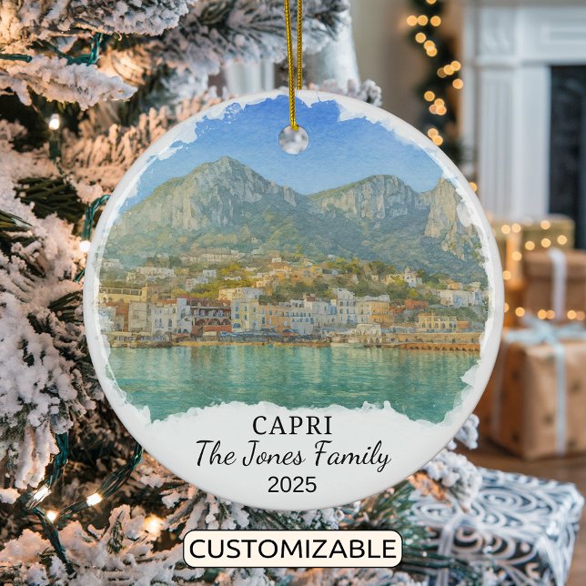 Personalized Capri Ornament, Italy Ceramic Ornament (Creator Uploaded)