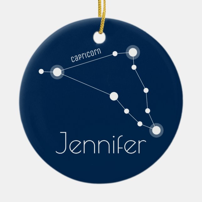 Personalized Capricorn Constellation Ornament (Front)