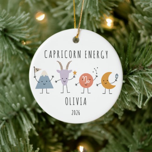 Personalized Capricorn Zodiac Christmas Ornament
