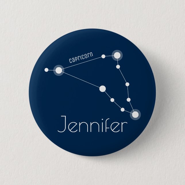 Personalized Capricorn Zodiac Constellation Button (Front)