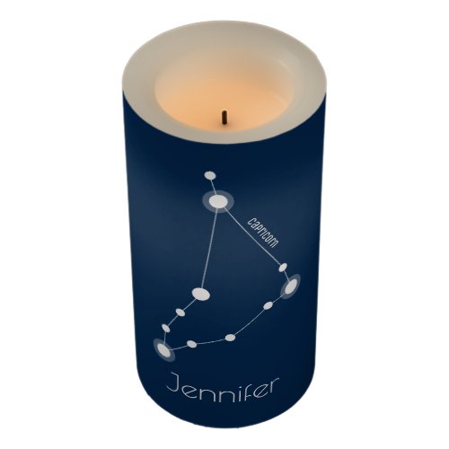 Personalized Capricorn Zodiac Constellation Flameless Candle