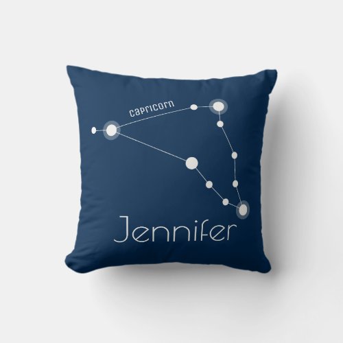 Personalized Capricorn Zodiac Constellation Throw Pillow