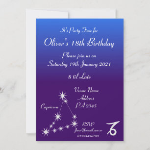 Personalized Capricorn Zodiac Party Invitation