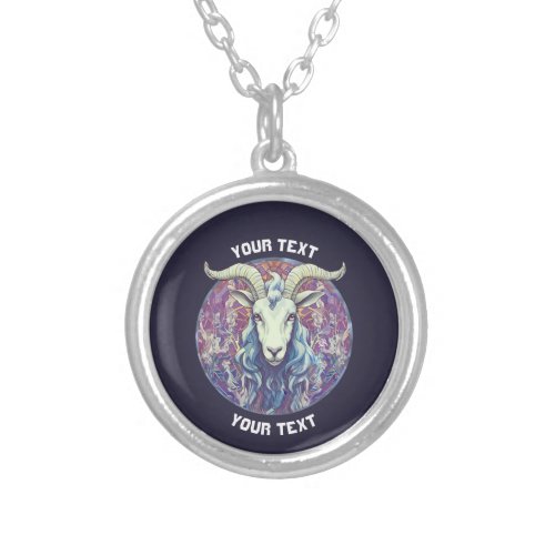 PERSONALIZED CAPRICORN ZODIAC SIGN  SILVER PLATED NECKLACE