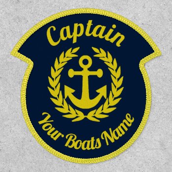 Personalized Captain And Boat Patch by customizedgifts at Zazzle