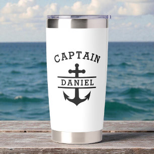 Personalized Captain Boat Nautical Anchor Insulated Tumbler