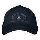 Personalized Captain Coastal Star Anchor Embroidered Baseball Hat at Zazzle