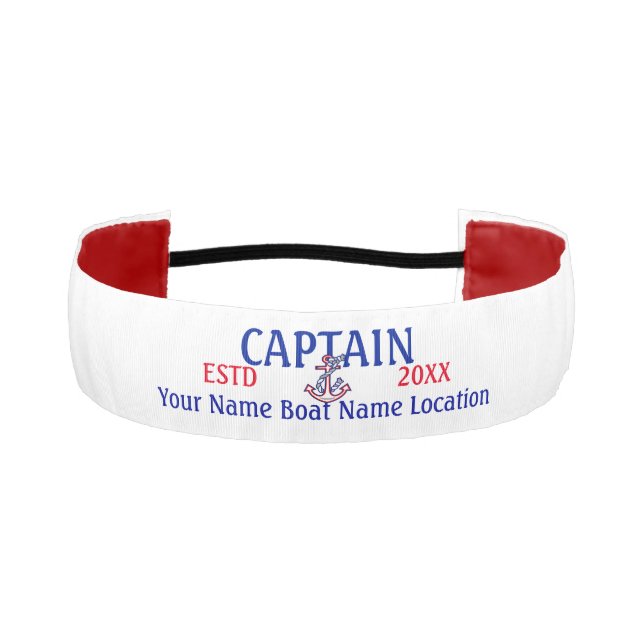 Personalized Captain First Mate Crew or Skipper Athletic Headband (Front)