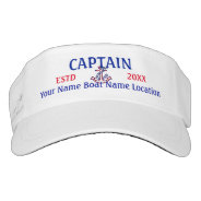 Personalized Captain First Mate Crew Or Skipper Visor at Zazzle
