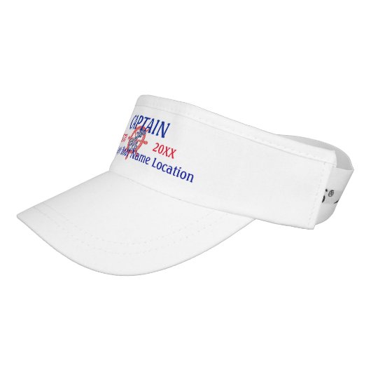 Personalized Captain First Mate Crew or Skipper Visor (Angled)