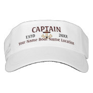 Personalized Captain First Mate Crew Or Skipper Visor at Zazzle
