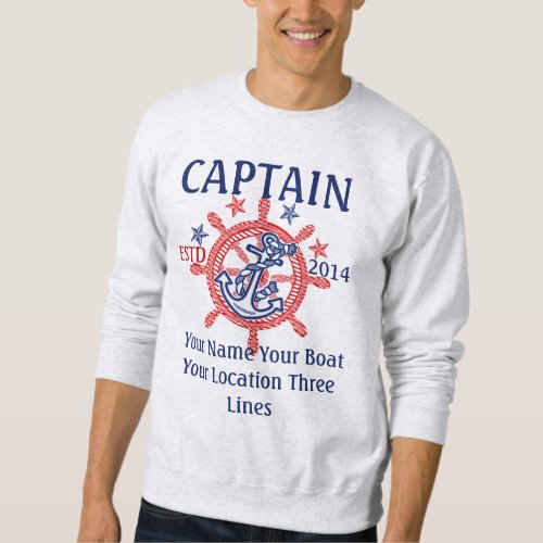 Personalized Captain First Mate Skipper Crew Sweatshirt