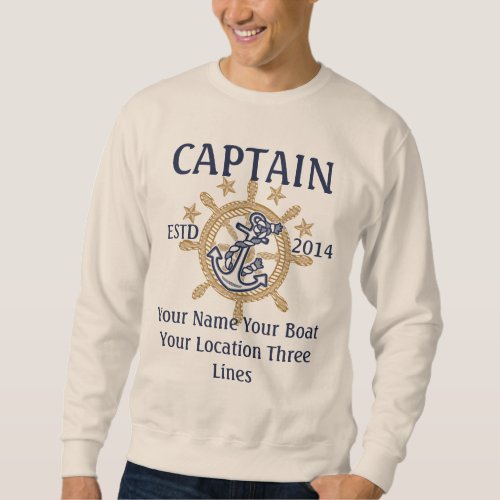 Personalized Captain First Mate Skipper Crew Sweatshirt
