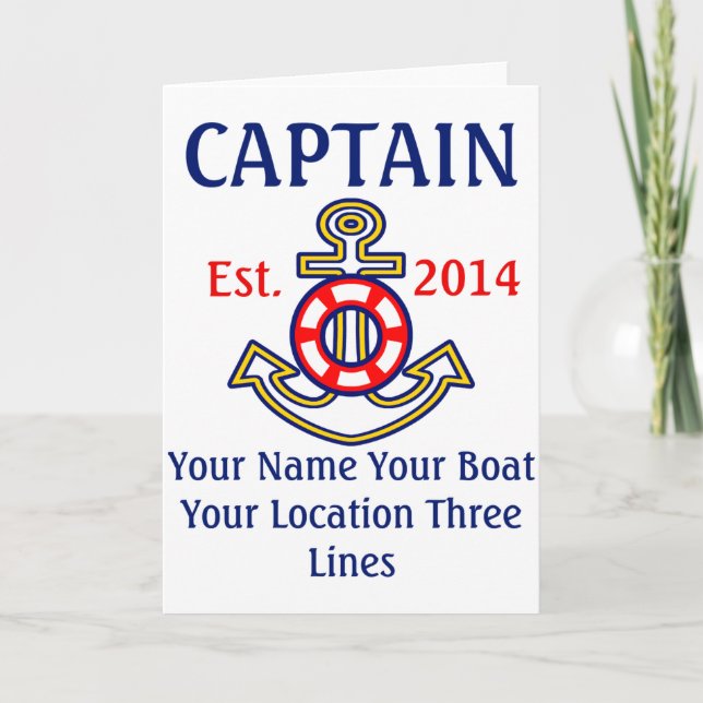 Personalized Captain First Mate Skipper Gear T Shi Card (Front)