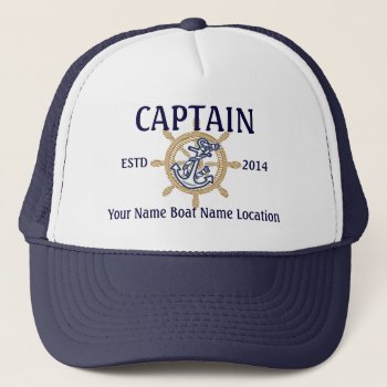 Personalized Captain First Mate Skipper Your Hat by CaptainShoppe at Zazzle