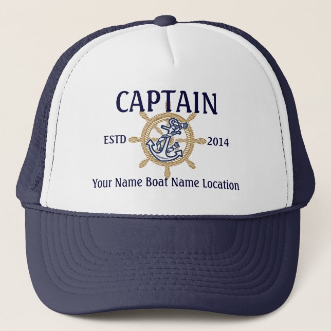 Personalized Captain First Mate Skipper Your Hat (Front)