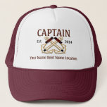 Personalized Captain Hat Year Name Location at Zazzle