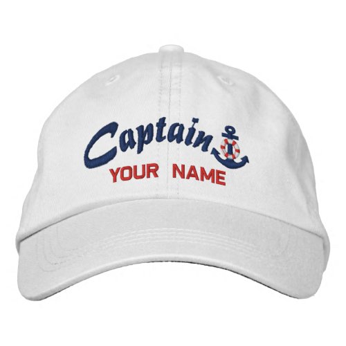 Personalized Captain Lifesaver Anchor Your Name Embroidered Baseball Hat