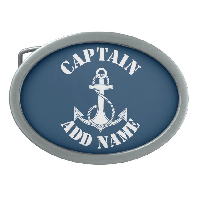 Personalized captain name anchor belt buckle (Front)