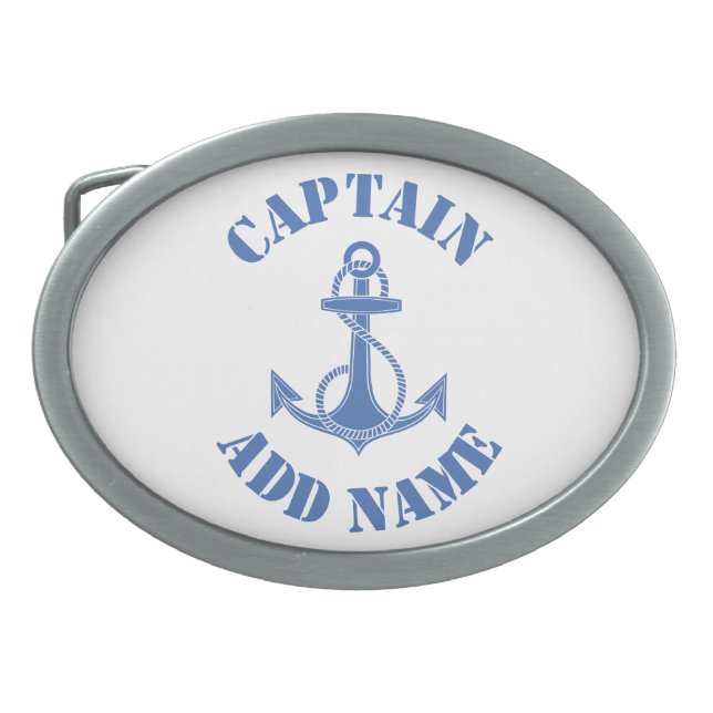 Personalized captain name anchor belt buckle (Front)