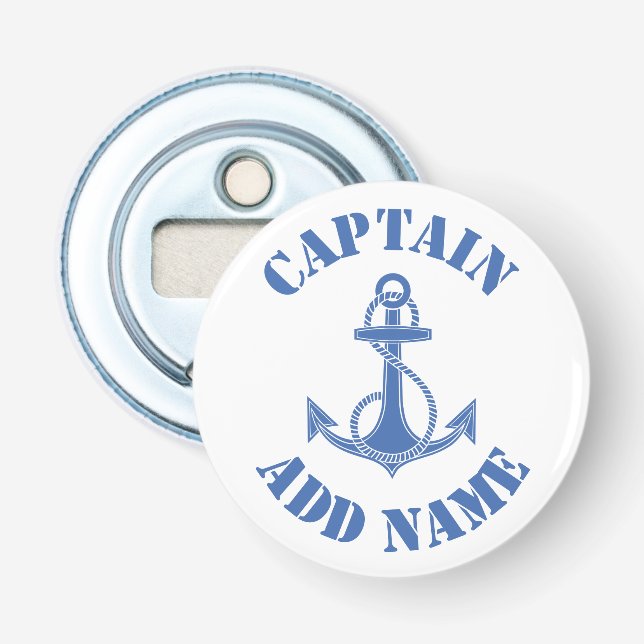 Personalized captain name anchor bottle opener (Front)