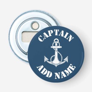 Personalized captain name anchor bottle opener