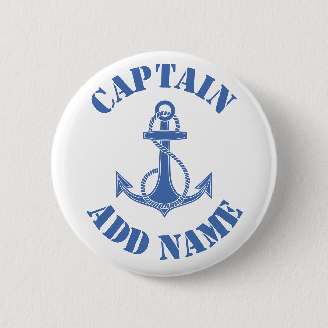 Personalized captain name anchor button (Front)
