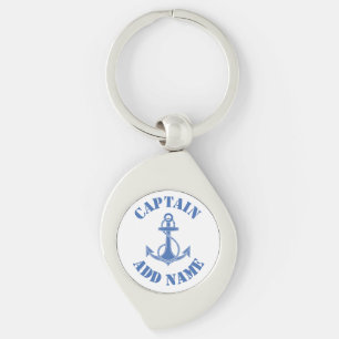 Personalized captain name anchor keychain
