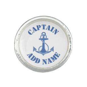Personalized captain name anchor ring