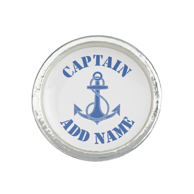 Personalized captain name anchor ring (Front)