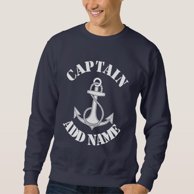 Personalized captain name anchor sweatshirt (Front)