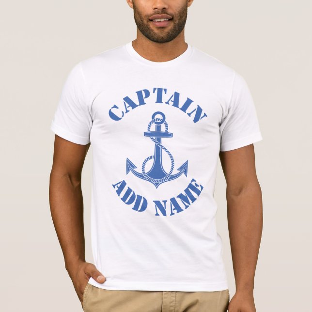 Personalized captain name anchor T-Shirt (Front)