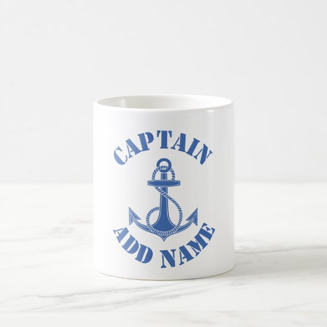 Personalized captain name boat coffee mug (Center)
