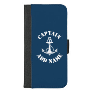 Personalized captain name boat iPhone 8/7 plus wallet case