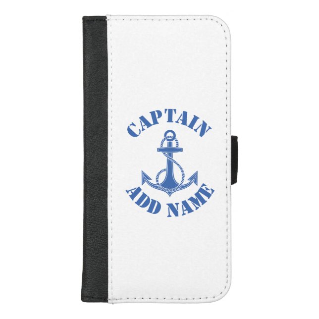 Personalized captain name boat iPhone wallet case (Front)
