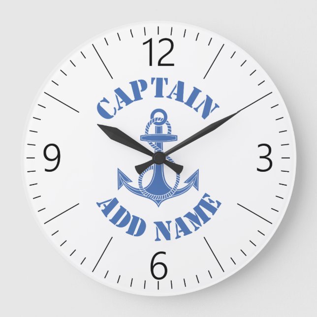 personalized captain name boat large clock (Front)
