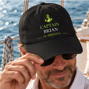 Personalized Captain Name & Boat Name Nautical Hat