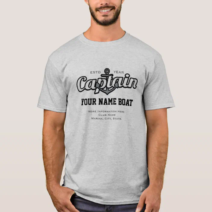 Captain Shirt,Captain Tshirt,Boat Captain Shirt,Personalized Boat Captain Shirt,Gift For Captain,Personalized Sailing Shirt,