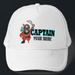 Personalized Captain Pirate Boat Hat<br><div class="desc">Every Captain needs a personalized boat hat and this one  has a colorful pirate graphic. Add your own name or the name of your favorite captain.</div>