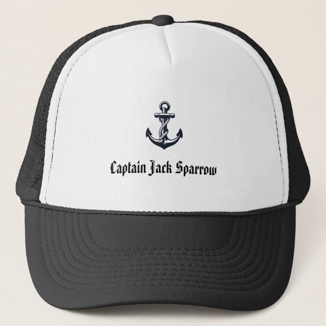 Personalized Captain’s Hat - Nautical Anchor (Front)