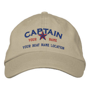 Personalized CAPTAIN Star Ball Cap Embroidery