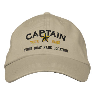Personalized CAPTAIN Star Ball Cap Embroidery