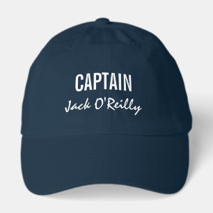 Personalized Captain White and Navy Hat