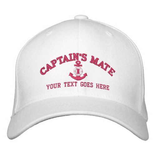 Personalized Captains Mate Boat Name Your Name Embroidered Baseball Hat