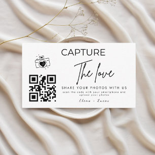 Personalized Capture The Love Wedding Qr Code Enclosure Card