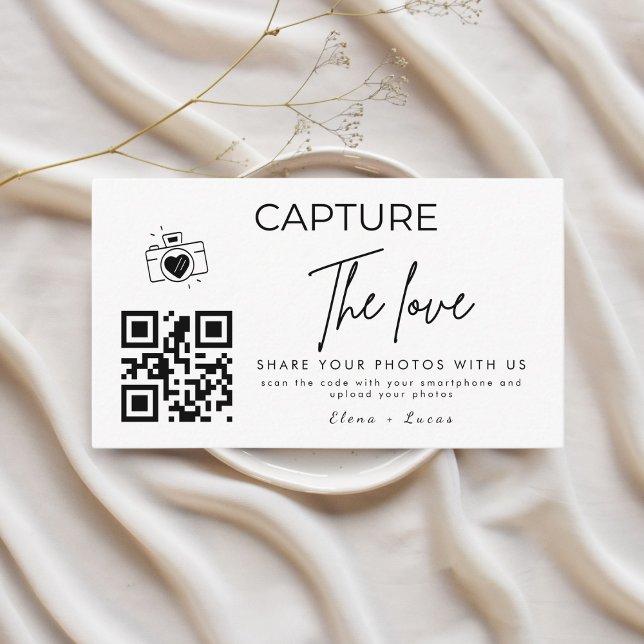 Personalized Capture The Love Wedding Qr Code Enclosure Card (Creator Uploaded)